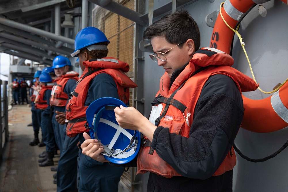 USS Normandy Conducts a Replenishment-at-Sea