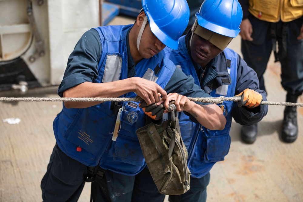 USS Normandy Conducts a Replenishment-at-Sea