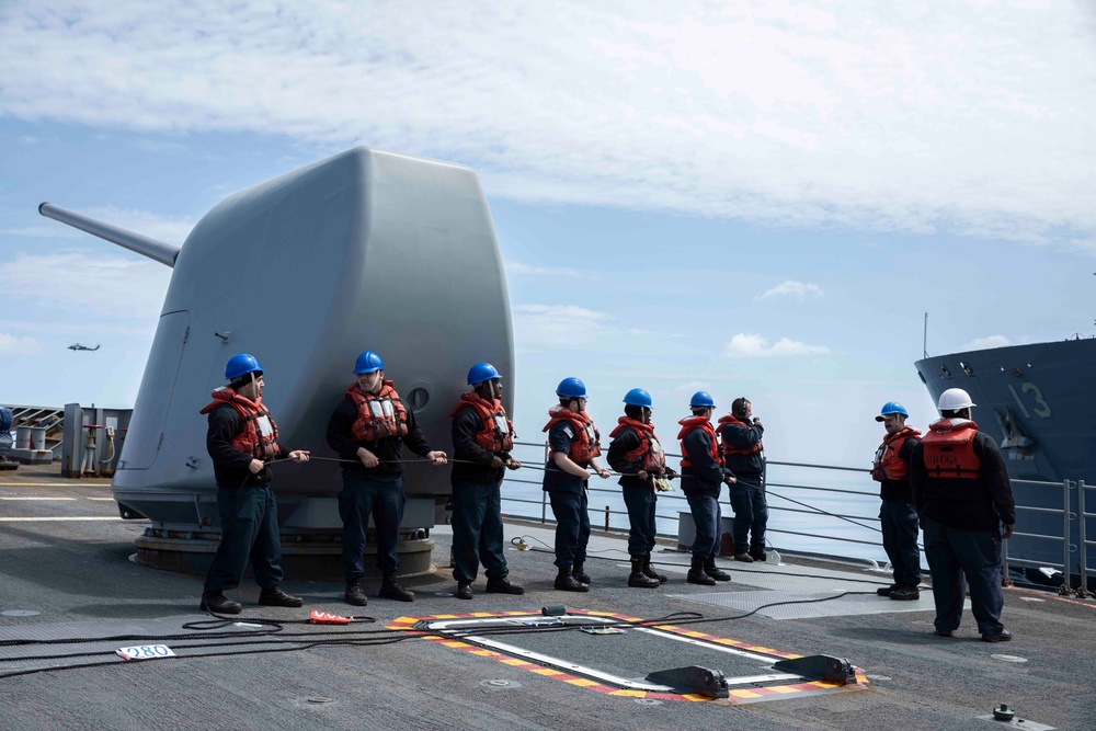 USS Normandy Conducts a Replenishment-at-Sea