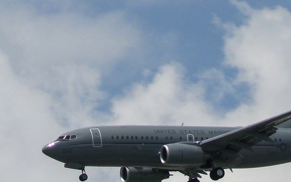 4th Marine Aircraft Wing C-40A Lands at Naval Air Station Joint Reserve Base Fort Worth