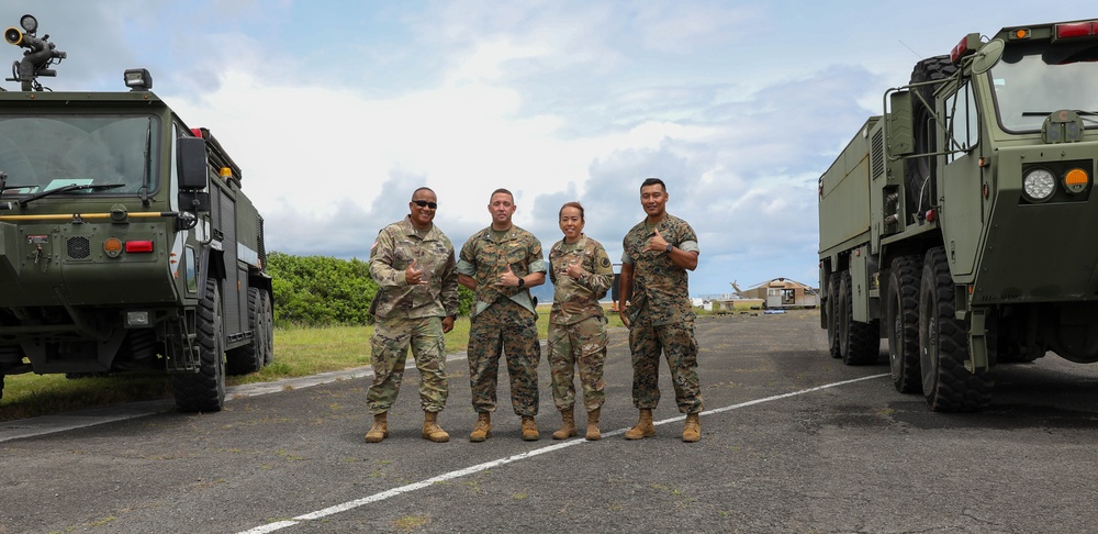 Hawaii Army National Guard and Marine Corps Firefighters Joint Training at Kaneohe Bay, Hawaii