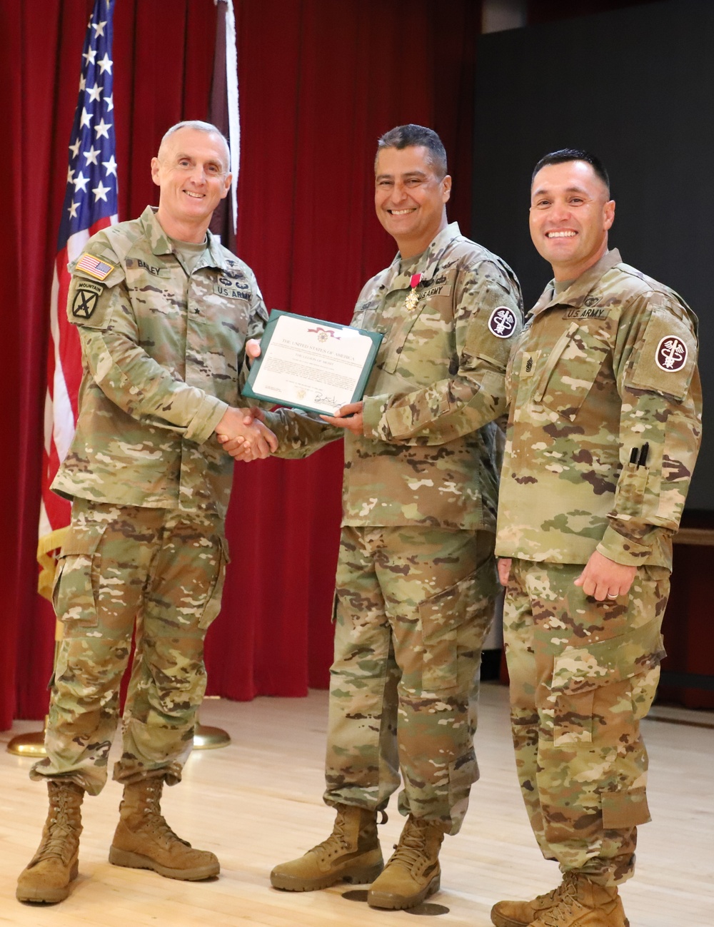 Col. Bill Soliz receives Legion of Merit from Brig. Gen. Edward Bailey