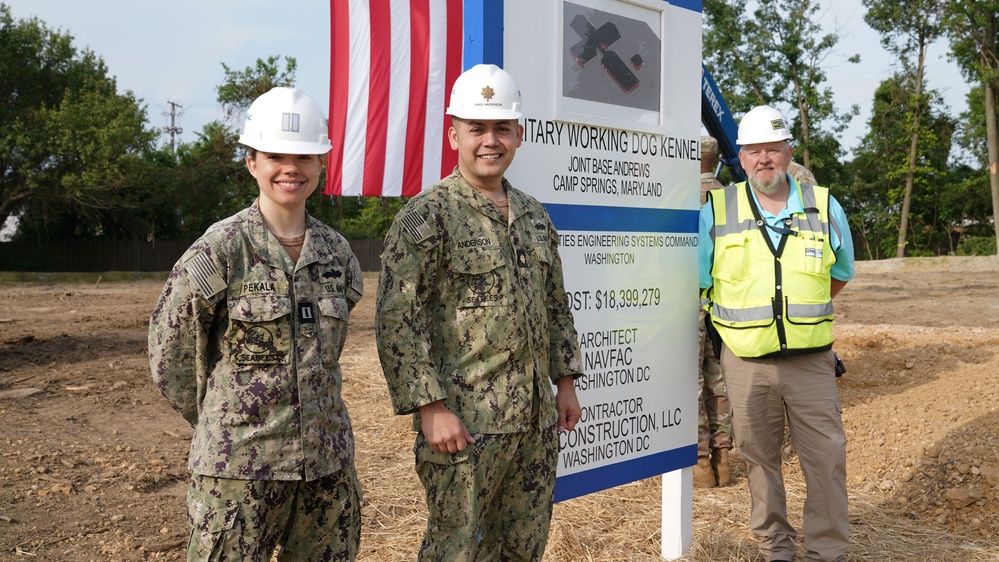 NAVFAC Washington personnel in charge of Military Working Dog Kennel construction on Joint Base Andrews