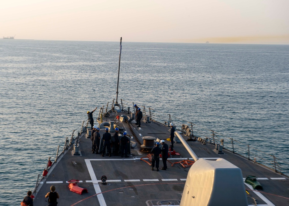 USS Paul Hamilton Departs Bahrain