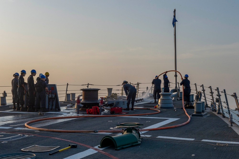 USS Paul Hamilton Departs Bahrain