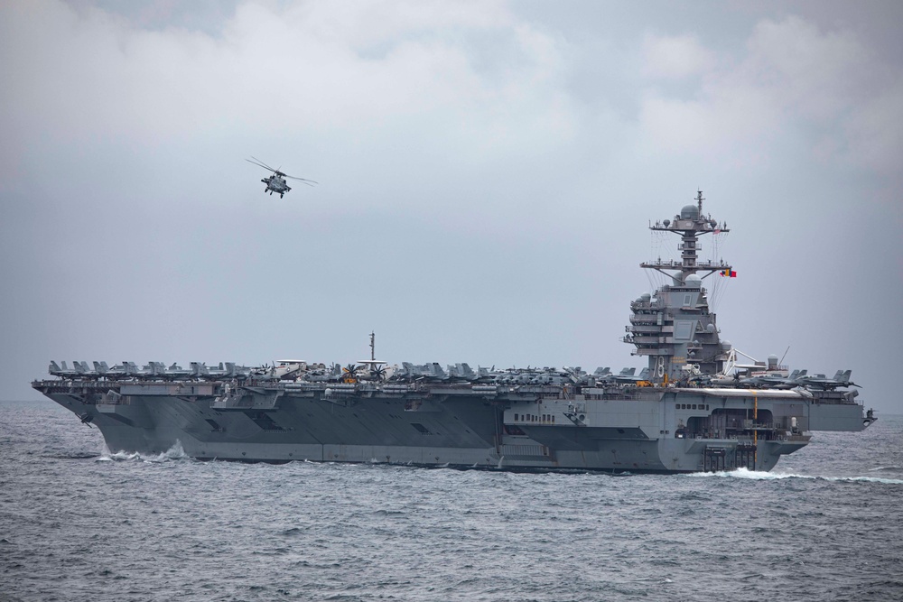 USS Normandy Conducts a Vertical Replenishment