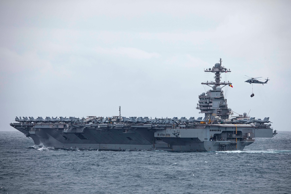 USS Normandy Conducts a Vertical Replenishment