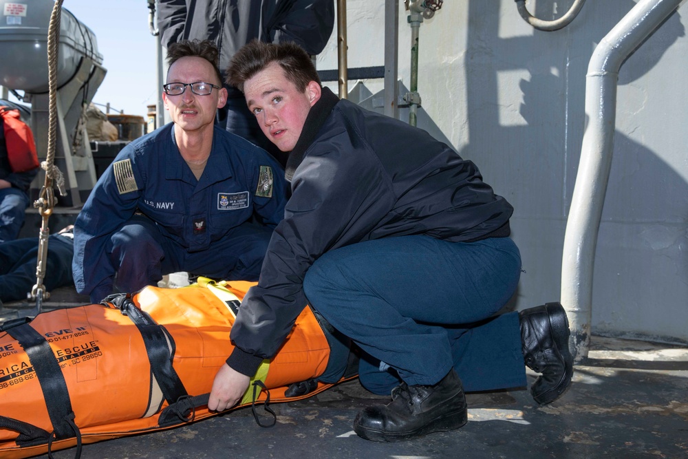 USS Normandy Conducts a Mass Casualty Drill