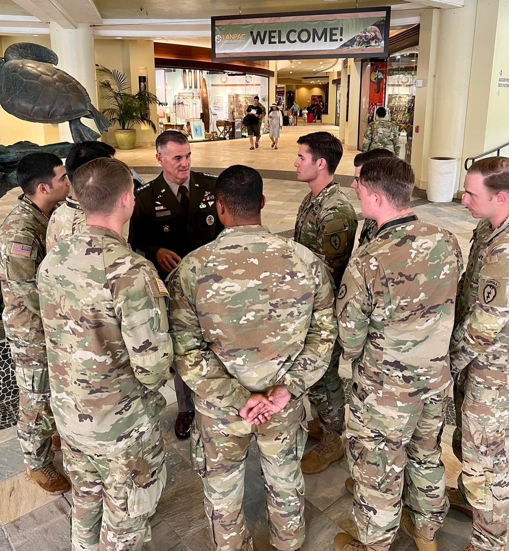 USARPAC CG meets with Soldiers during LANPAC 23