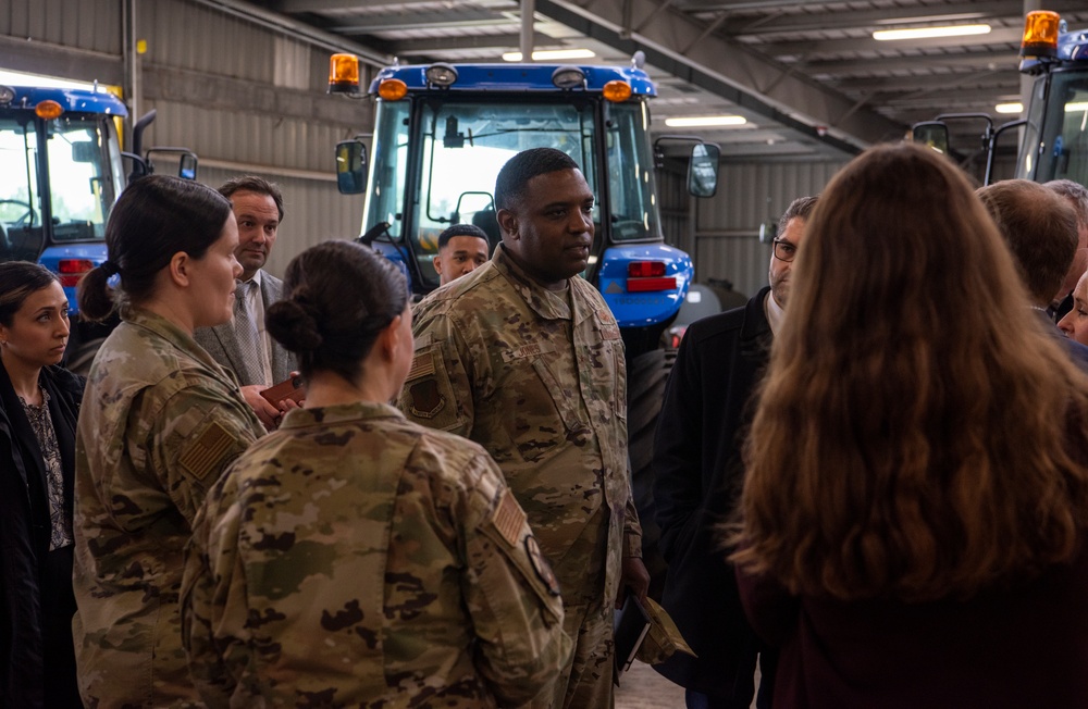Ramstein AB leadership hosts German dignitaries during a tour of Pirmasens storage facility