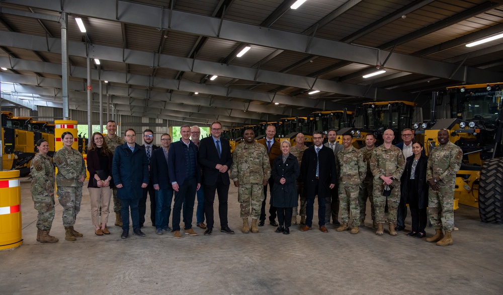 Ramstein AB leadership hosts German dignitaries during a tour of Pirmasens storage facility