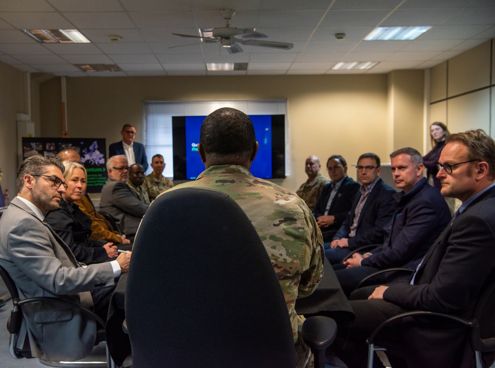 Ramstein AB leadership hosts German dignitaries during a tour of Pirmasens storage facility