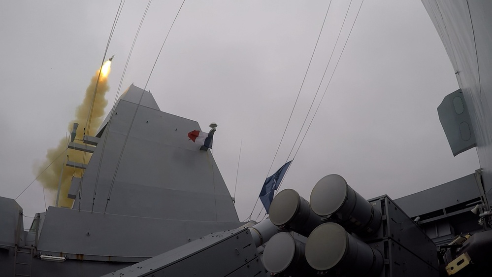 French Navy FREMM Bretagne Aster launch