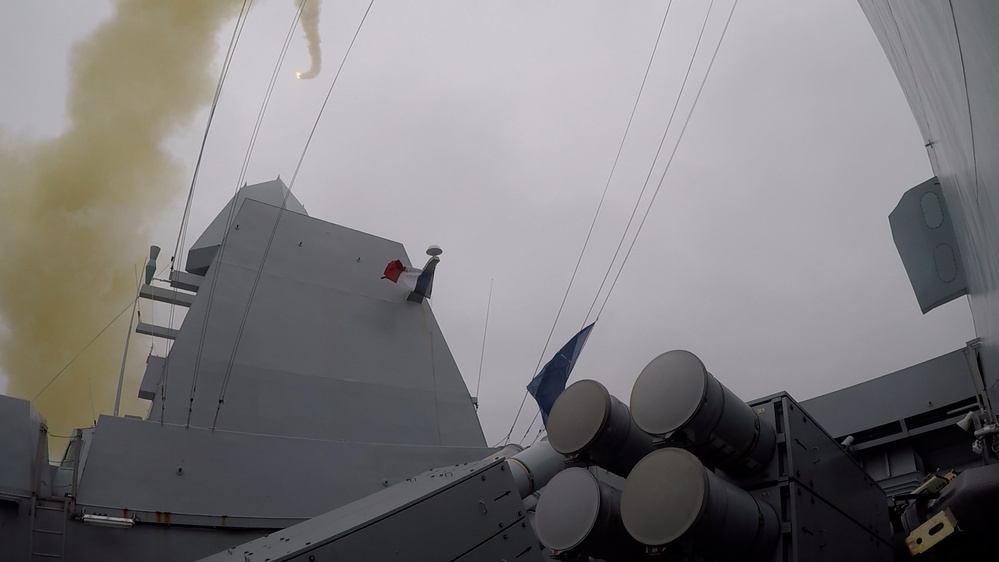 French Navy FREMM Bretagne Aster launch