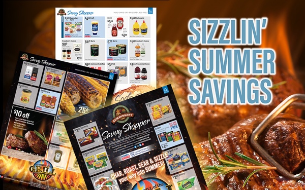 Commissary Sales Flyers for May 22 - June 4 promote ‘Sizzlin’ Summer Savings’ on select meat, produce, grilling items