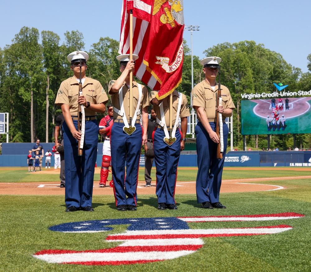 Fredericksburg Nationals host “Marine Day” at Virginia Credit Union Stadium