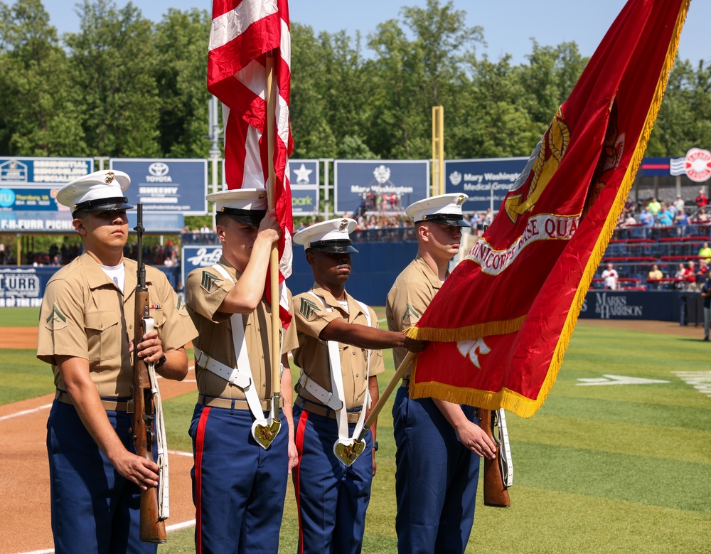 Fredericksburg Nationals host “Marine Day” at Virginia Credit Union Stadium