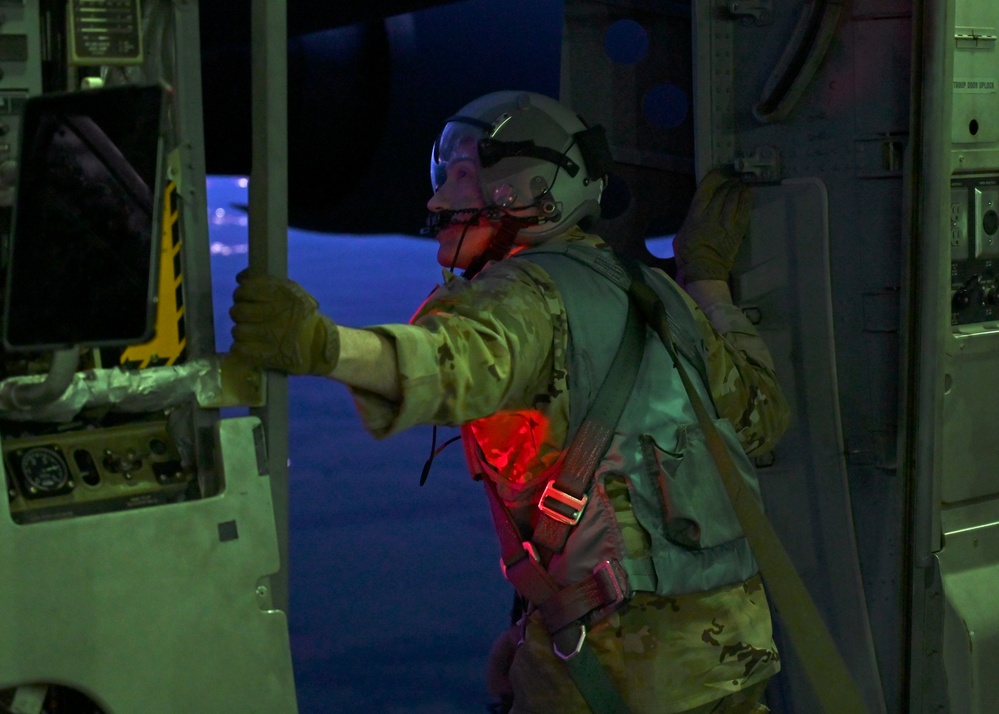 Dutch paratroopers static line jump from 62d AW C-17