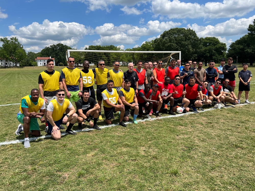 International military student soccer game builds community