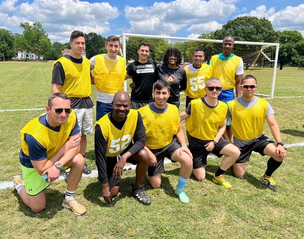 International military student soccer game builds community
