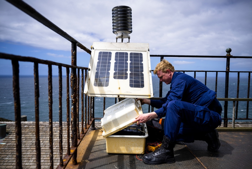 Petty Officer 2nd Class Paul Fuston maintains California central coast lighthouses.