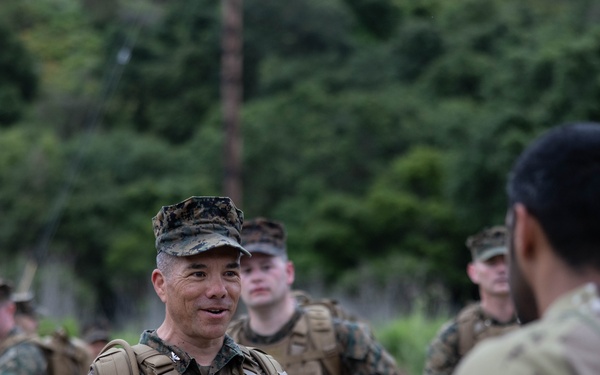 U.S. Marines hike with members of UAE Presidential Guard