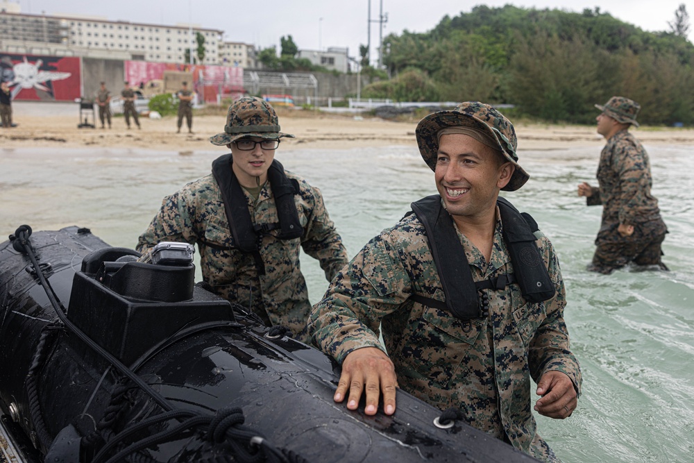 U.S. Marines with Combat Logistics Battalion 4 conduct a Bushido Combat Rubber Raiding Craft Resupply training event
