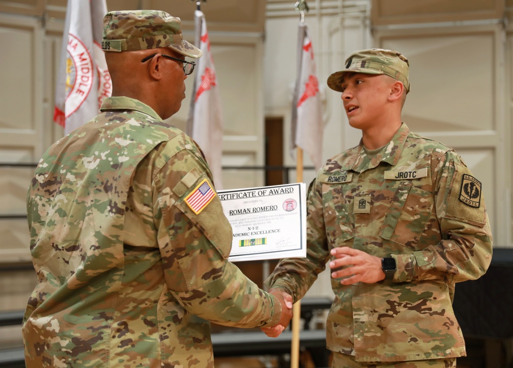 Zama Middle High School JROTC cadets recognized at end-of-year ceremony