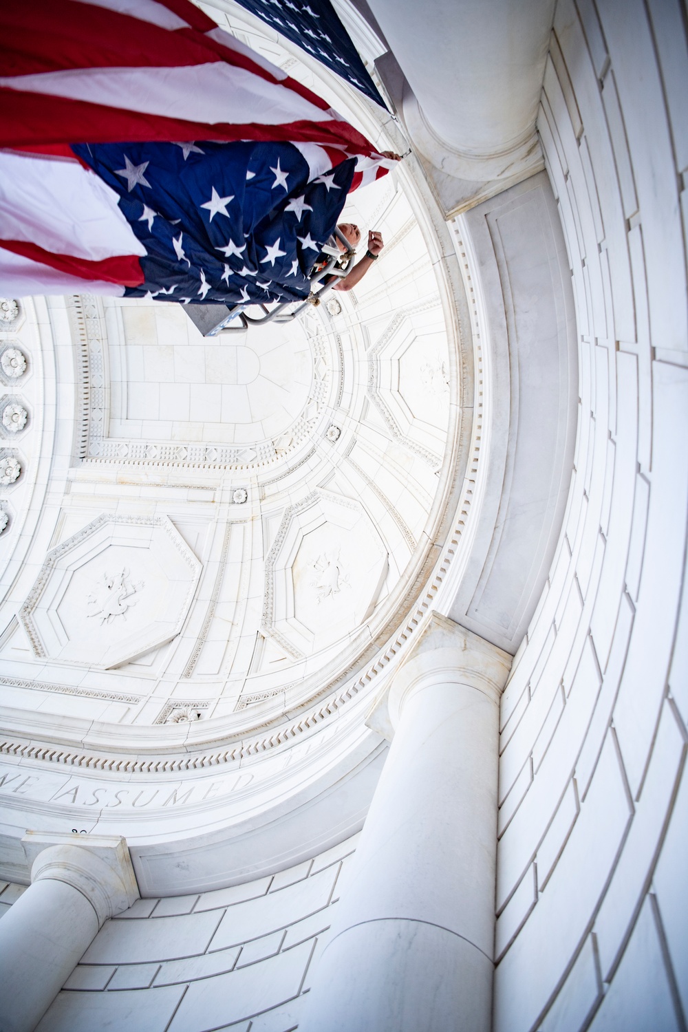 U.S. Flag Hanging in the Memorial Amphitheater