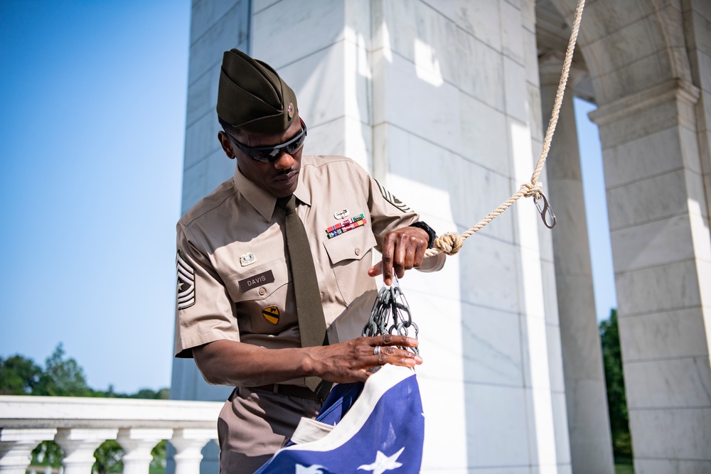 U.S. Flag Hanging in the Memorial Amphitheater