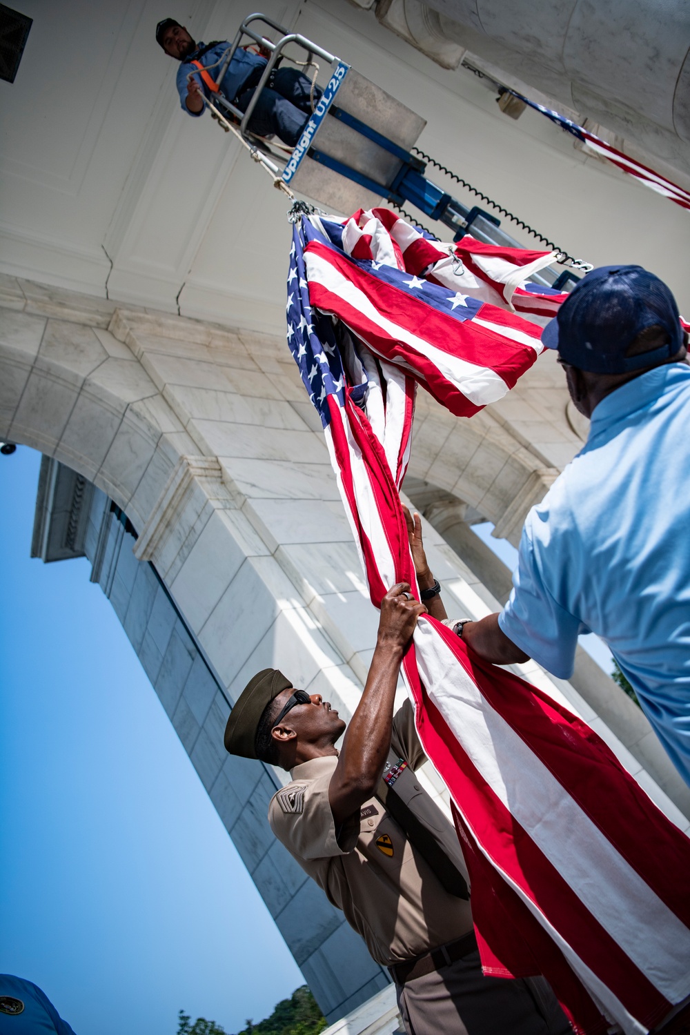 U.S. Flag Hanging in the Memorial Amphitheater