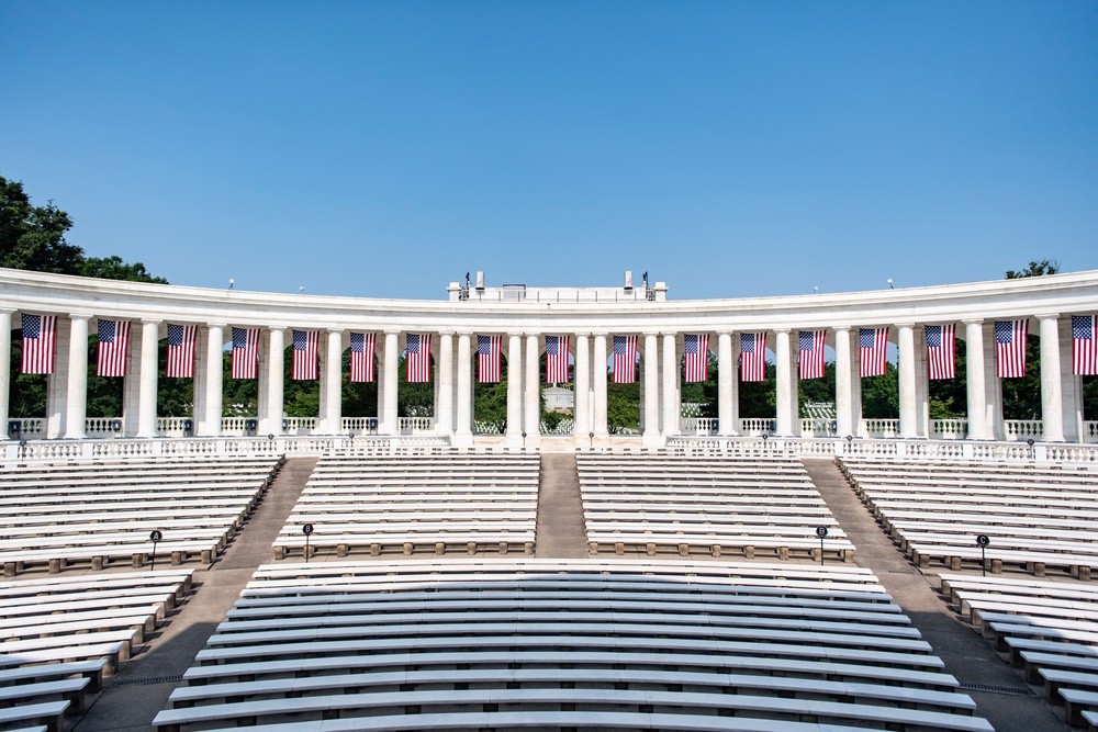 U.S. Flag Hanging in the Memorial Amphitheater