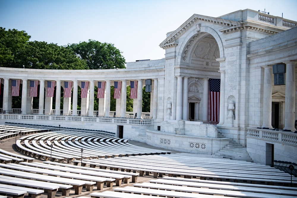 U.S. Flag Hanging in the Memorial Amphitheater