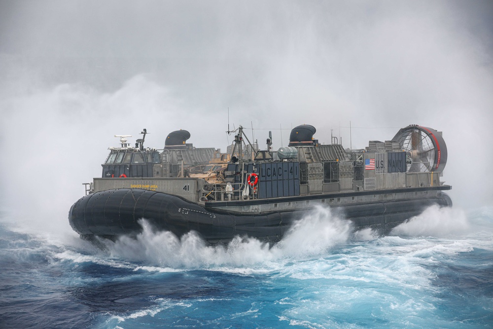 USS Carter Hall Conducts LCAC Operations During COMPTUEX