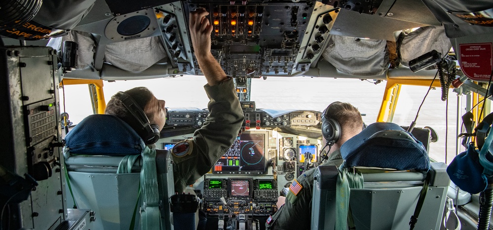 KC-135 refuels Raptors during Northern Edge 23-1