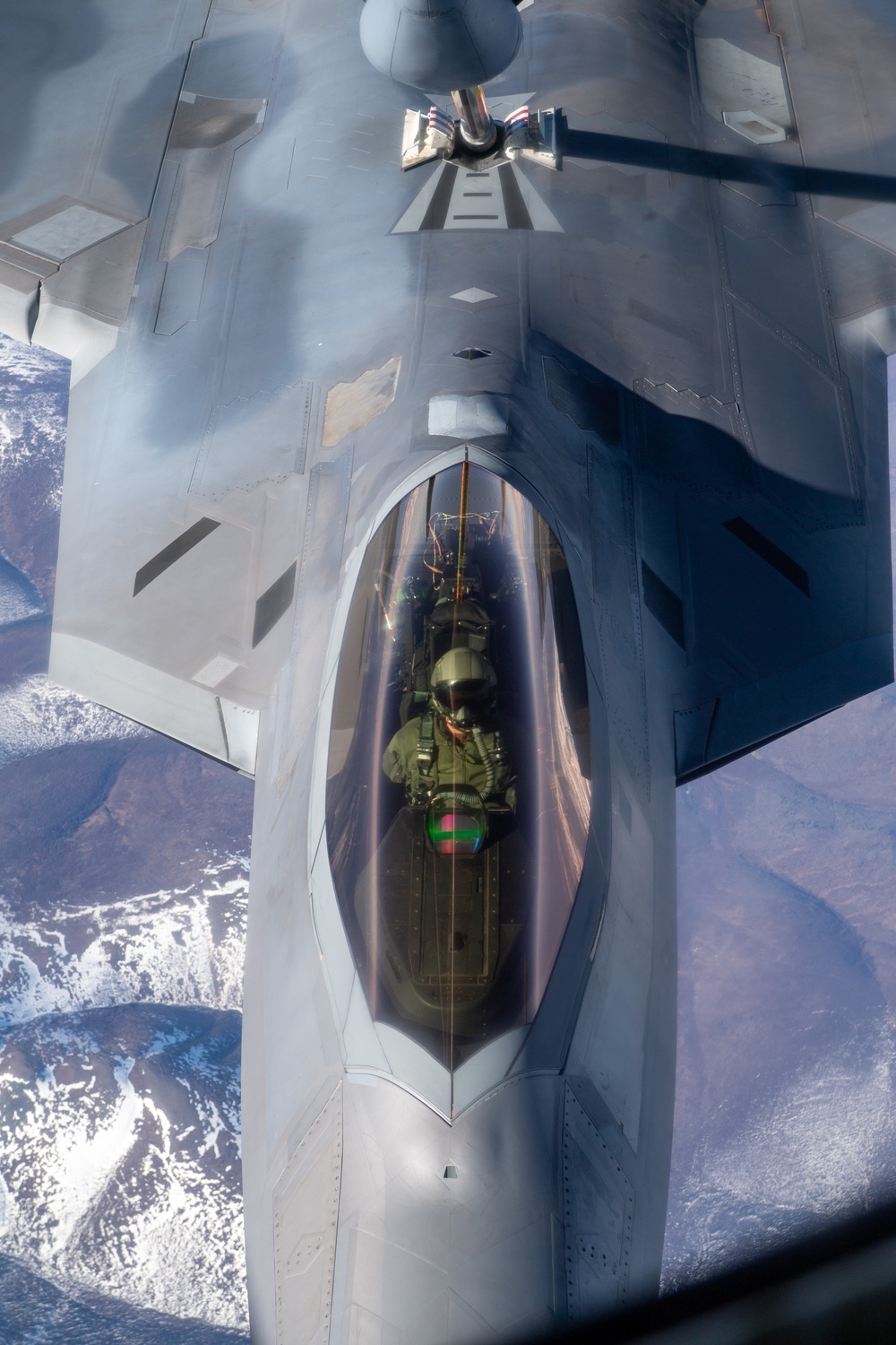 KC-135 refuels Raptors during Northern Edge 23-1