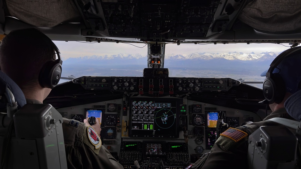 KC-135 refuels Raptors during Northern Edge 23-1