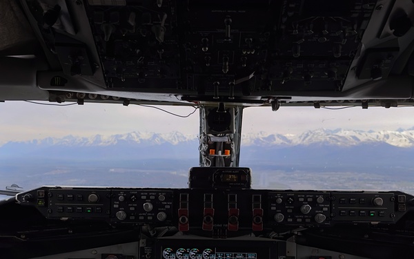 KC-135 refuels Raptors during Northern Edge 23-1