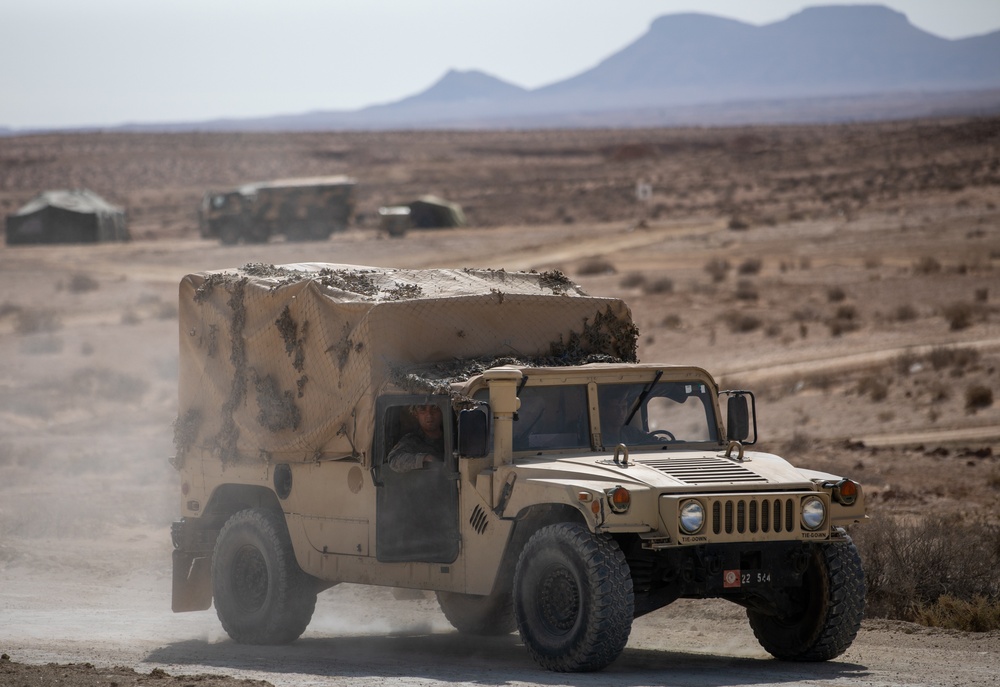 Tunisian soldiers on the move during African Lion 23