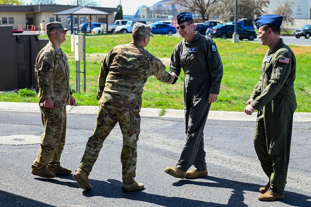 18th AF commander Maj. Gen. Corey Martin visits Fairchild AFB