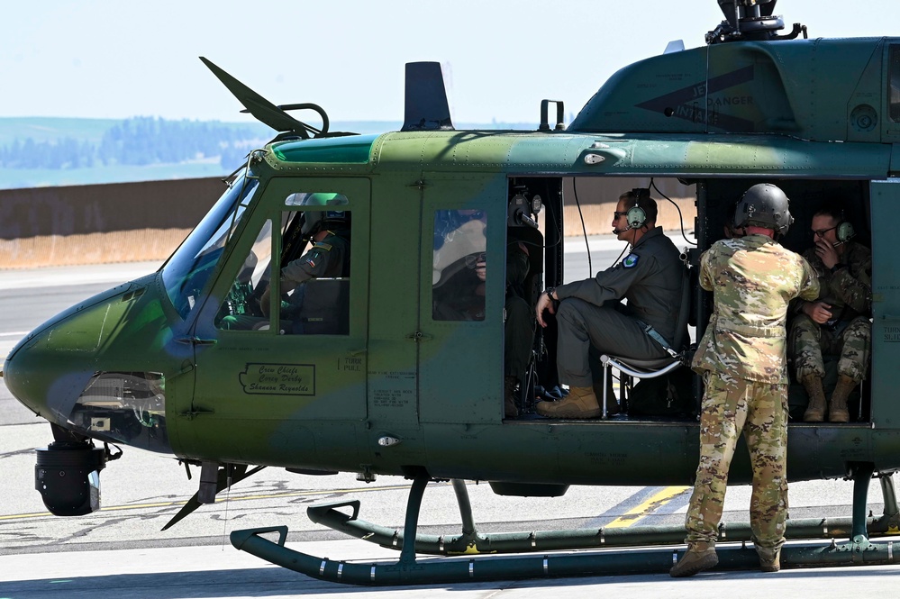 18th AF commander Maj. Gen. Corey Martin visits Fairchild AFB