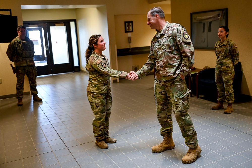 18th AF commander Maj. Gen. Corey Martin visits Fairchild AFB