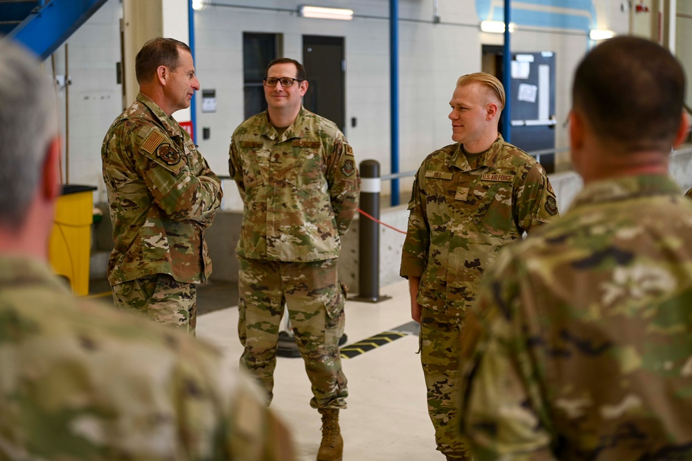 18th AF commander Maj. Gen. Corey Martin visits Fairchild AFB