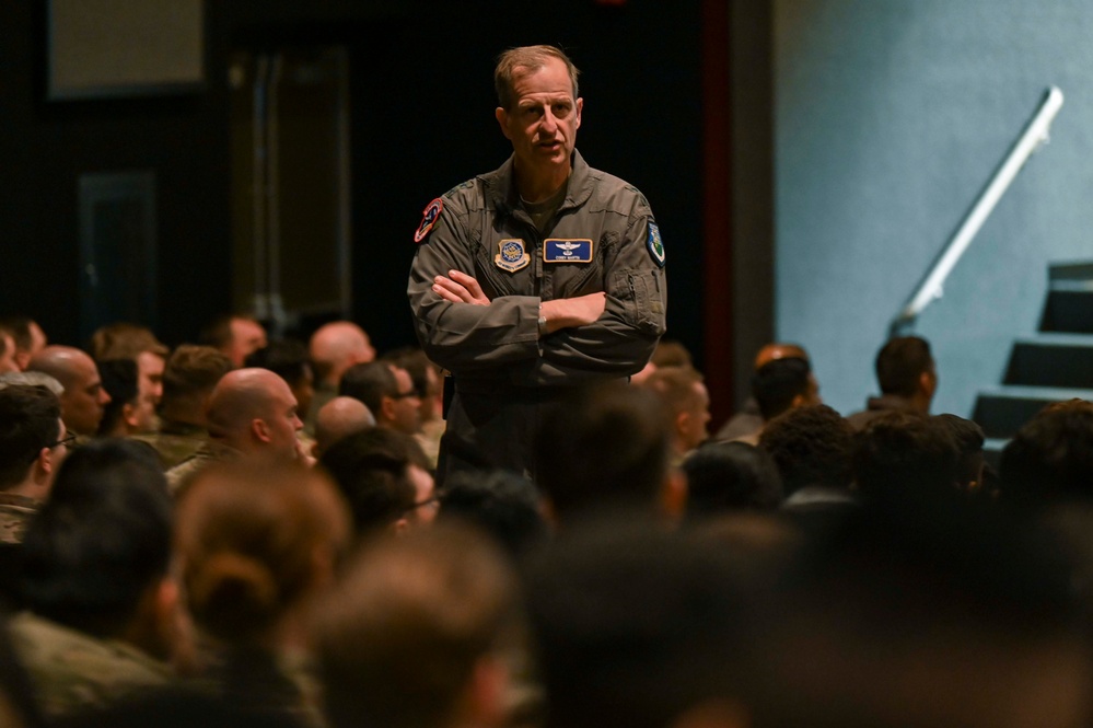 18th AF commander Maj. Gen. Corey Martin visits Fairchild AFB