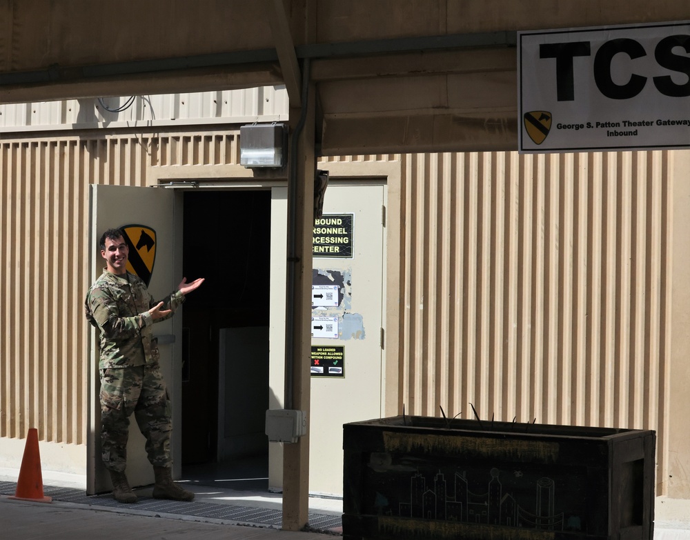 Patton Gateway Welcome Center at Camp Arifjan, Kuwait, May 2023