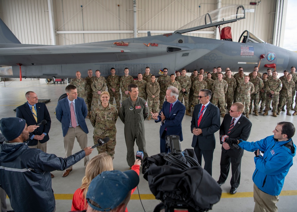 104FW, government officials, discuss Barnes ANGB selection for F-35A