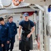 Cadet aboard USCGC Eagle prepares noon meal