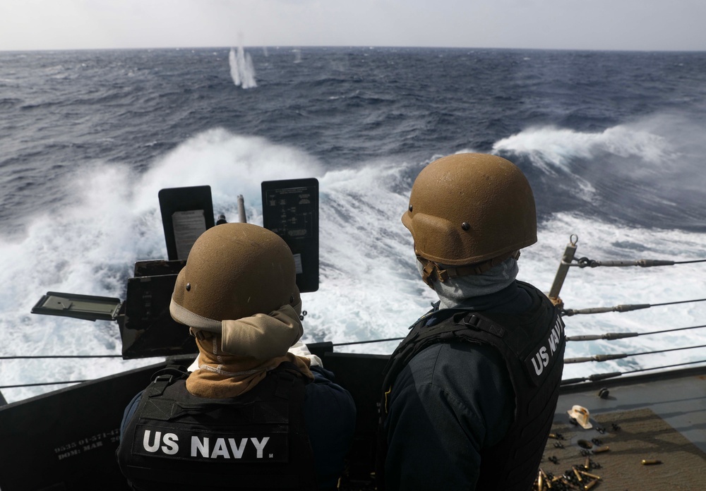 USS Milius (DDG 69) Conducts .50 caliber Live-Fire Exercise