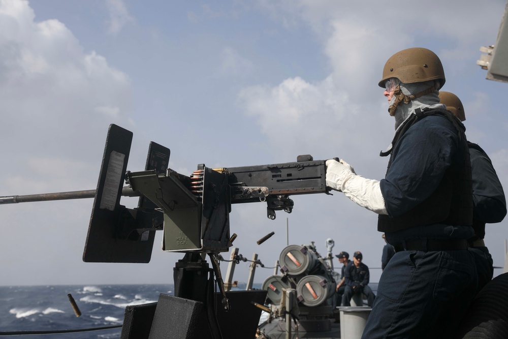 USS Milius (DDG 69) Conducts .50 caliber Live-Fire Exercise