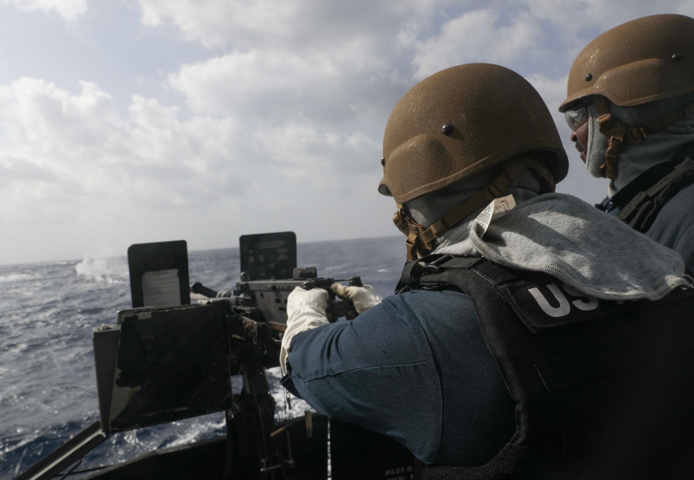 USS Milius (DDG 69) Conducts .50 caliber Live-Fire Exercise